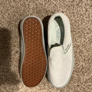 Blue suede platform vans slip ons size 6 womens
